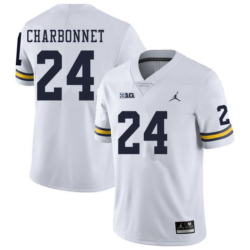 Men #24 Zach Charbonnet Michigan Wolverines College Football Jerseys Sale-White